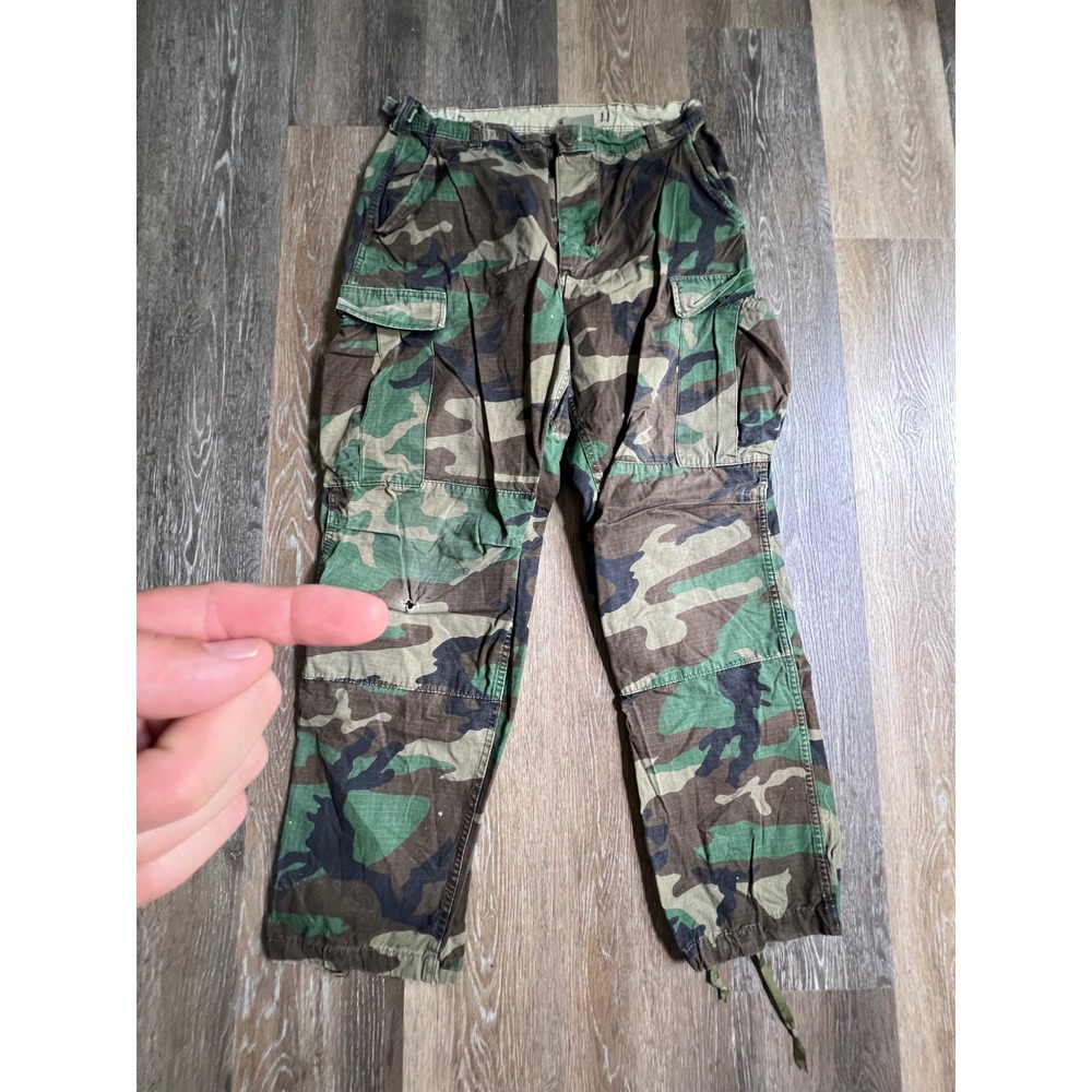 Military BDU Cargo Pants Mens Medium Regular Green Camo Good Ripstop Fatigues